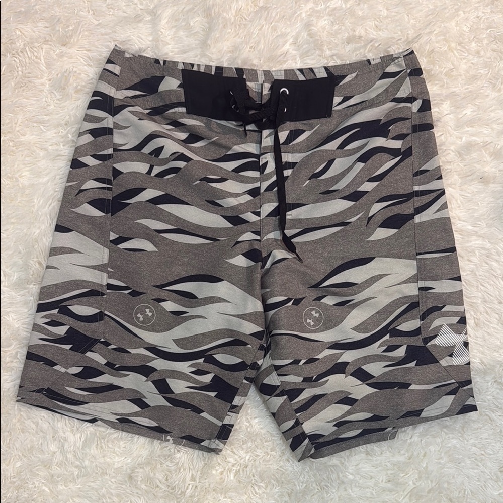 Under Armour Gray and Black Board Shorts